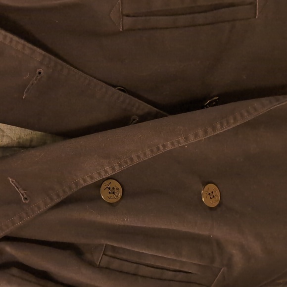 GAP Men's Canvas Pea Coat - Navy Blue - Picture 4 of 6